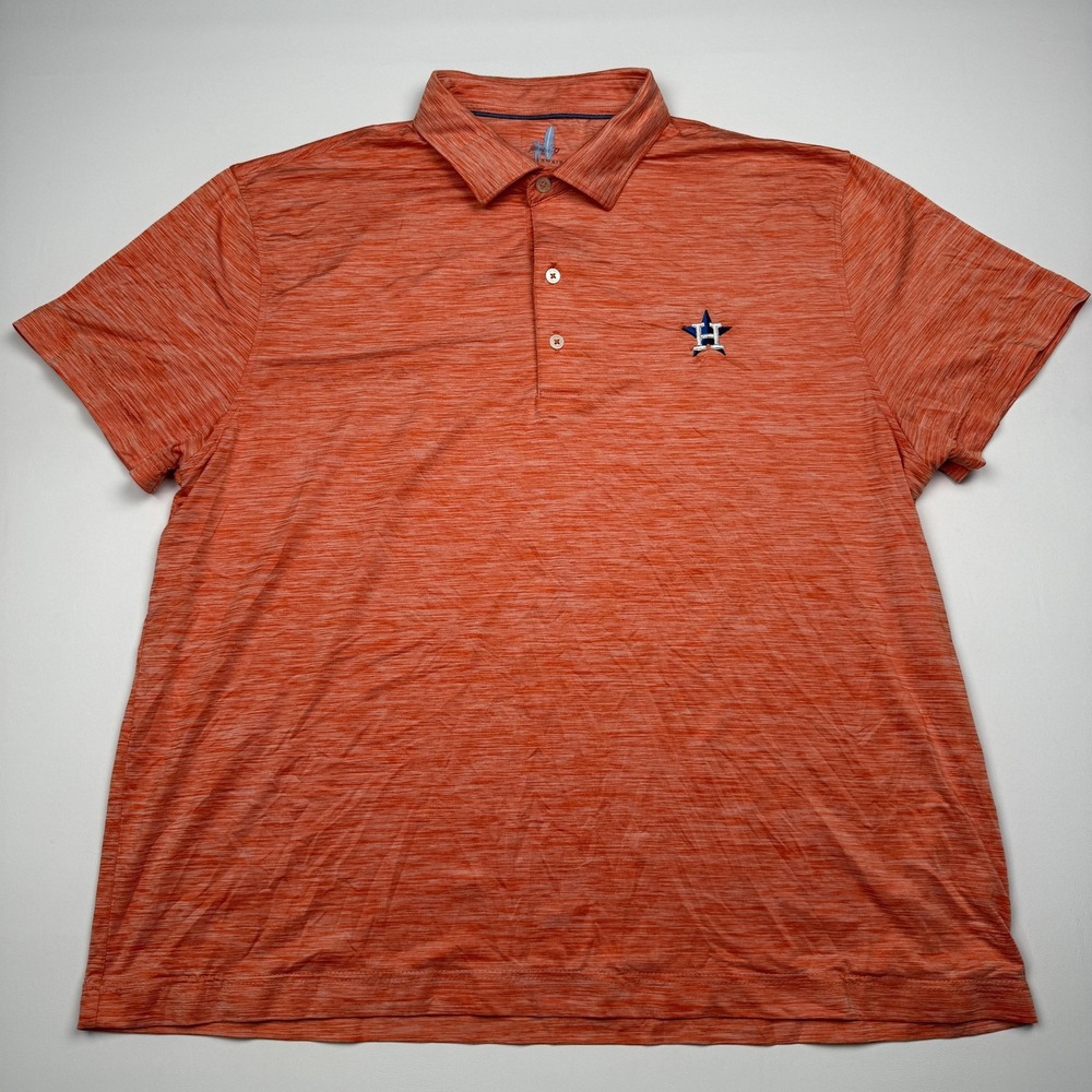 Johnnie-O Featherweight Houston Astros Shirt Polo Mens XL Orange MLB Baseball